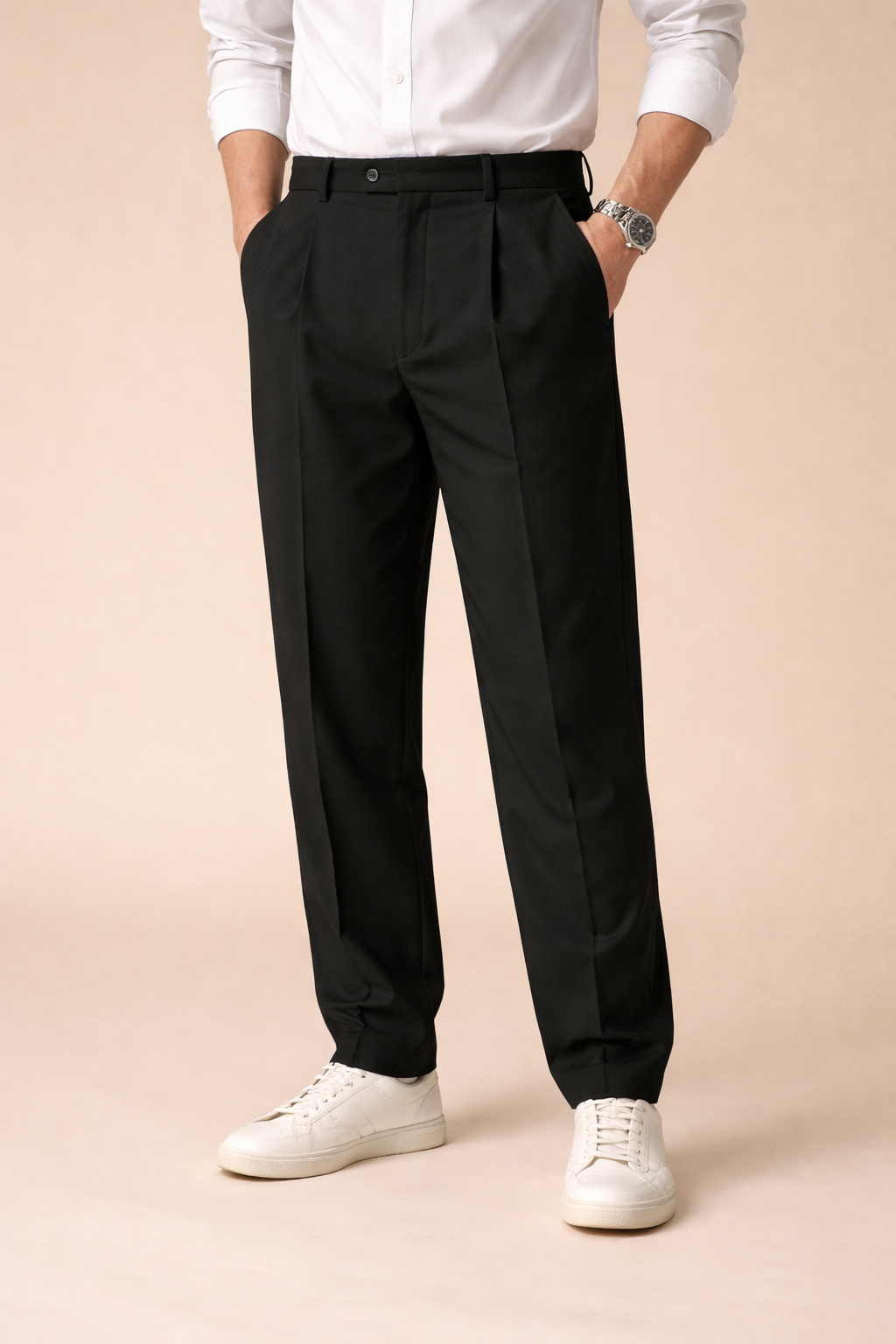 Classic Black Relaxed Fit Trousers